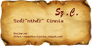 Szánthó Cinnia névjegykártya